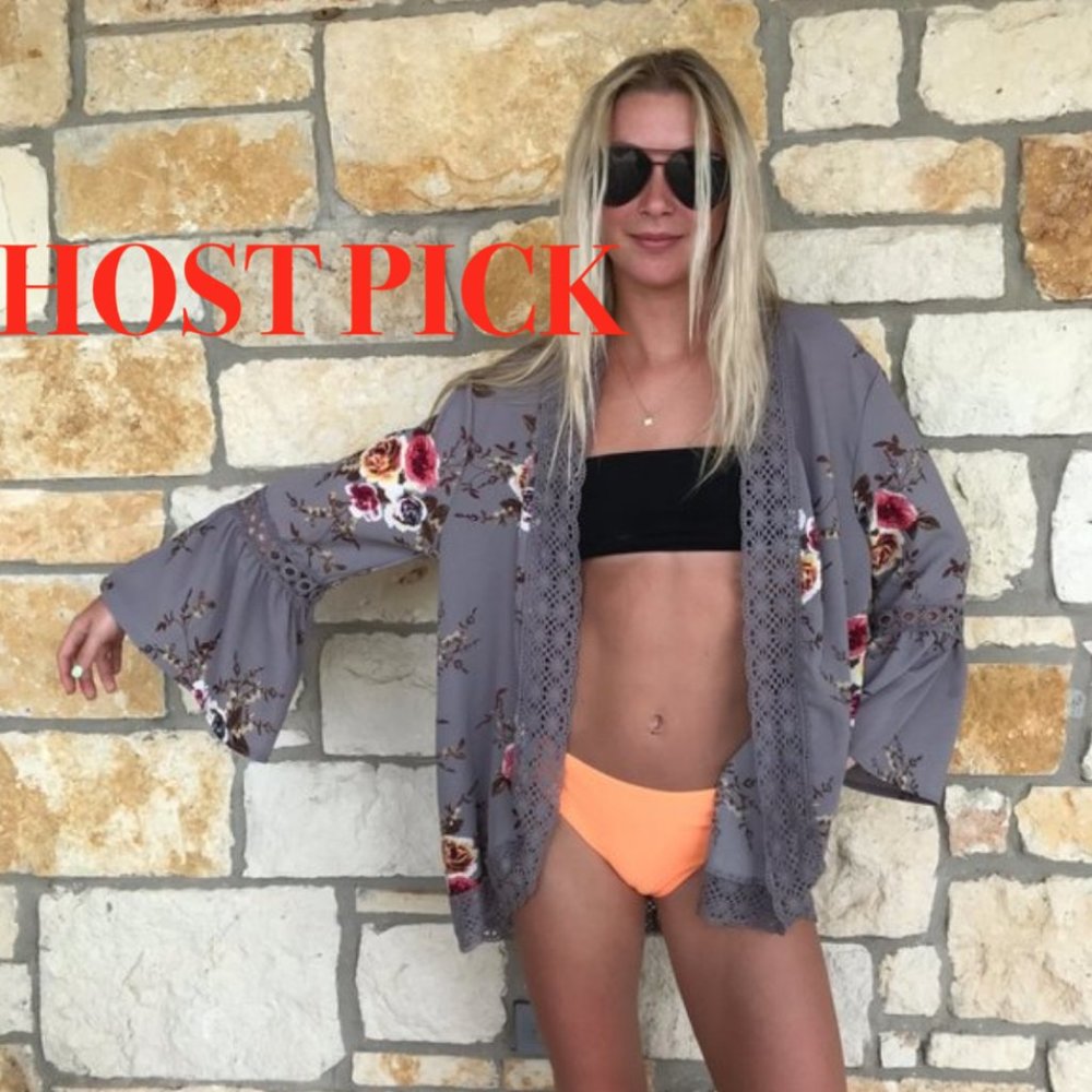 New Floral Lace Swim Cover-Up  XXL